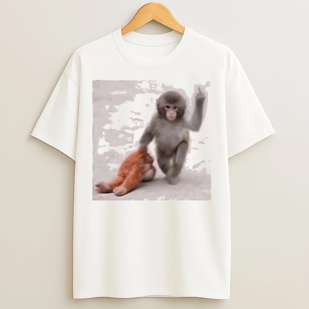Classic Punch The Monkey Middle Finger T Shirts