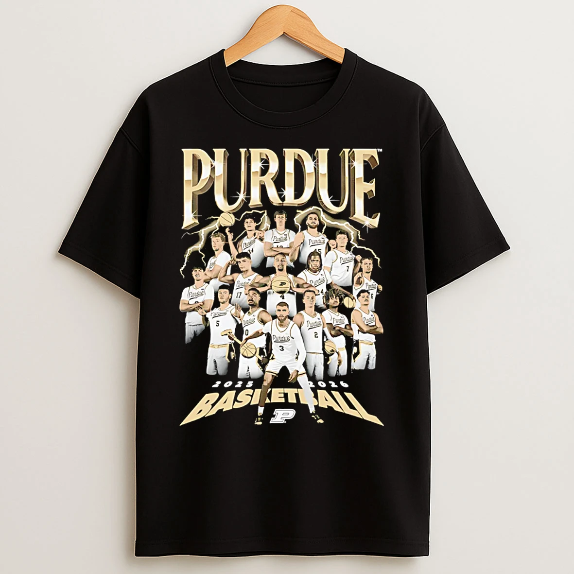 Classic Purdue Boilermakers Basketball 2025 2026 Team Collage T Shirts