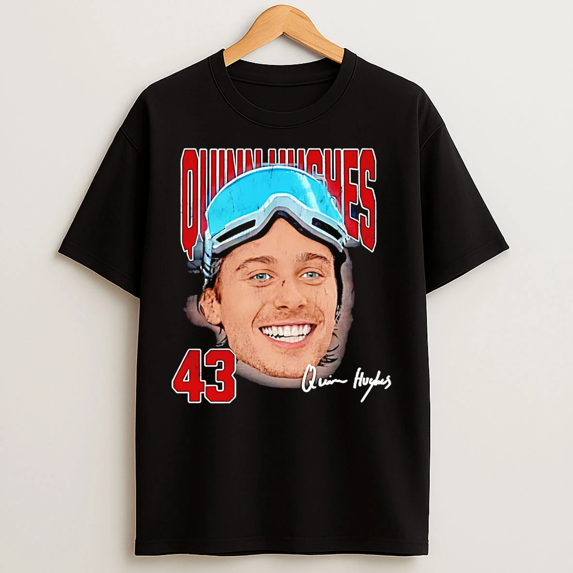 Classic Quinn Hughes Minnesota Wild Goggles Big Head T Shirts