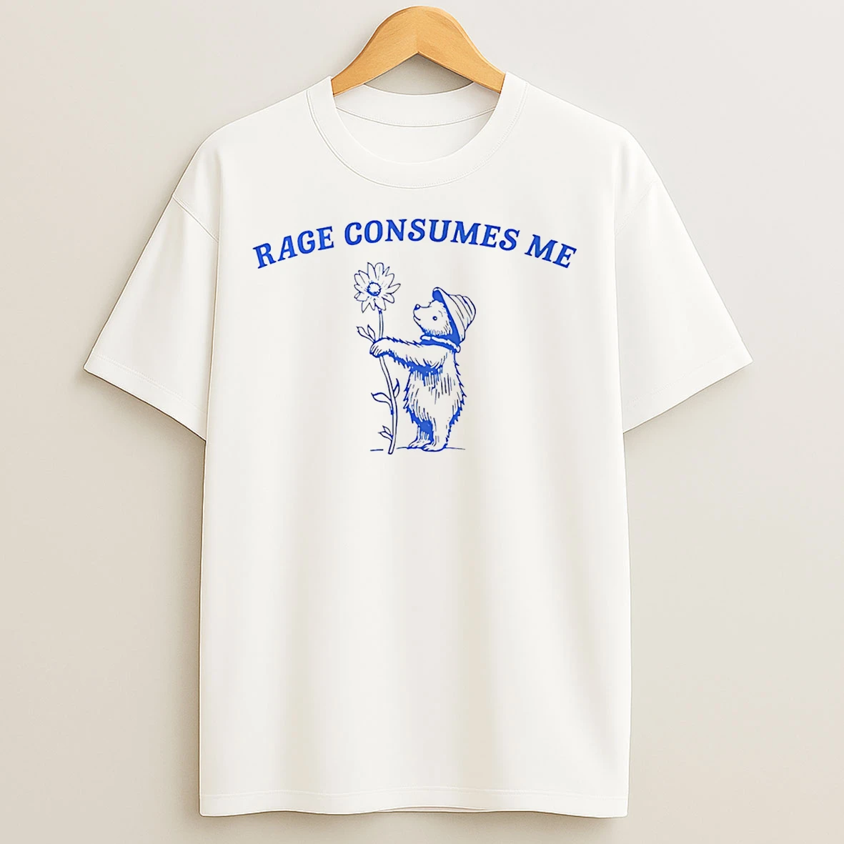 Classic Rage Consumes Me Bear And Flower T Shirts