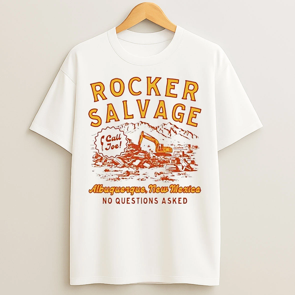 Classic Rocker Salvage New Mexico No Questions Asked T Shirts