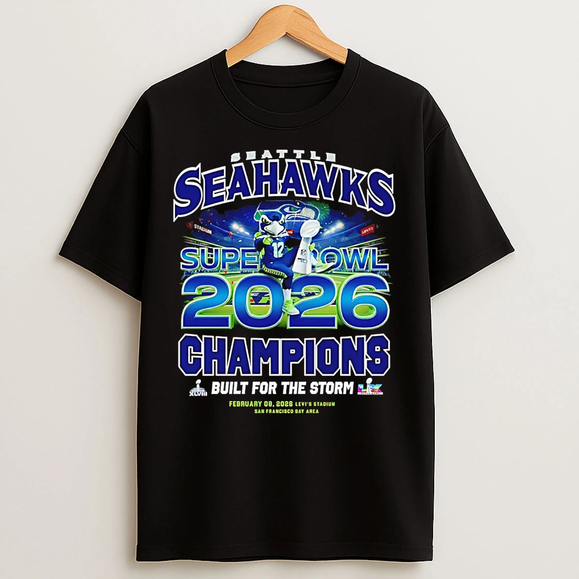 Classic Seattle Seahawks Super Bowl Champions 2026 Built For The Storm T Shirts
