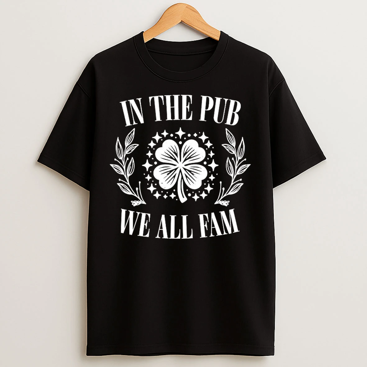 Classic Shamrock In The Pub We All Fam St Patricks Day T Shirts