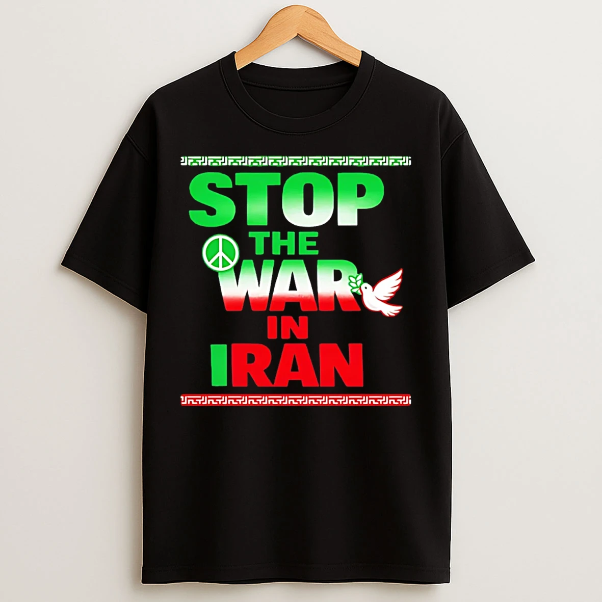 Classic Stop The War In Iran Flag T Shirts