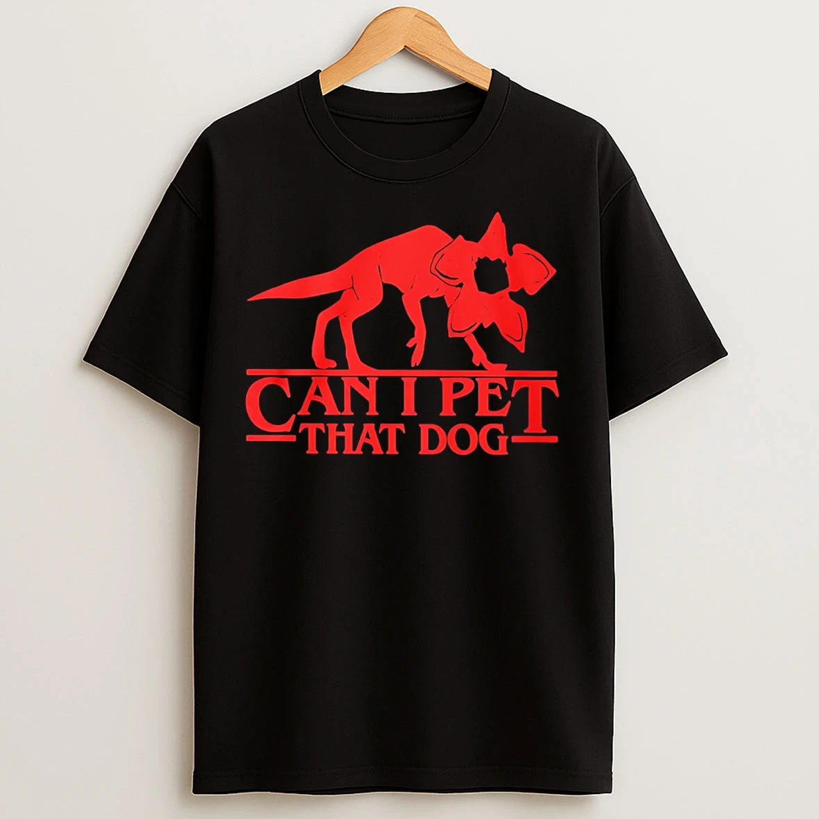 Classic Stranger Things Demogorgon Can I Pet That Dog T Shirts