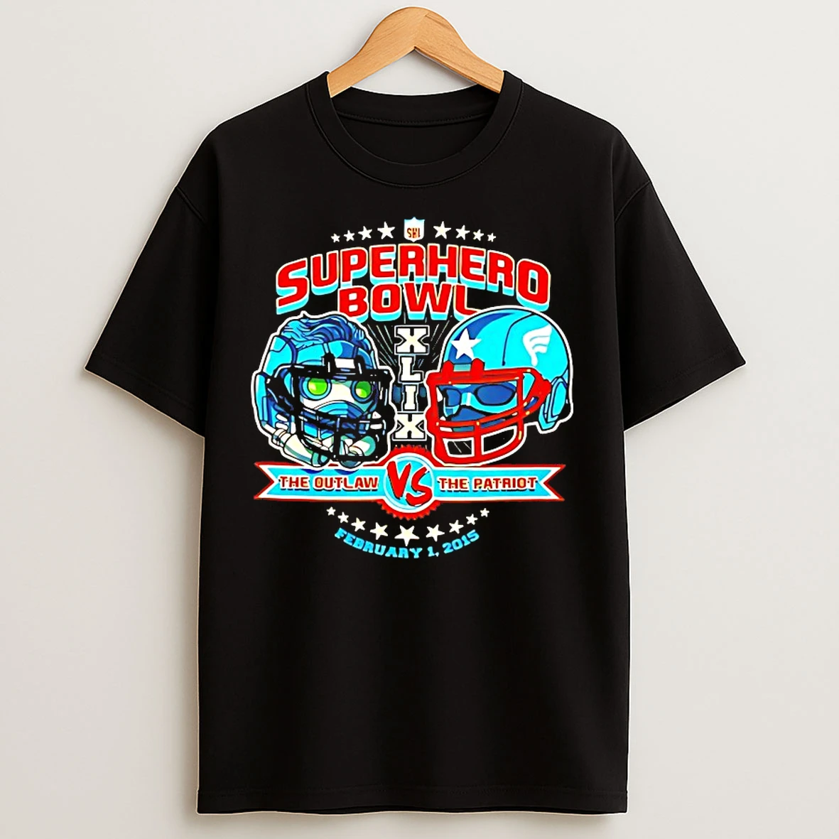 Classic Superhero Bowl The Outlaw Vs The Patriot 2015 T Shirts