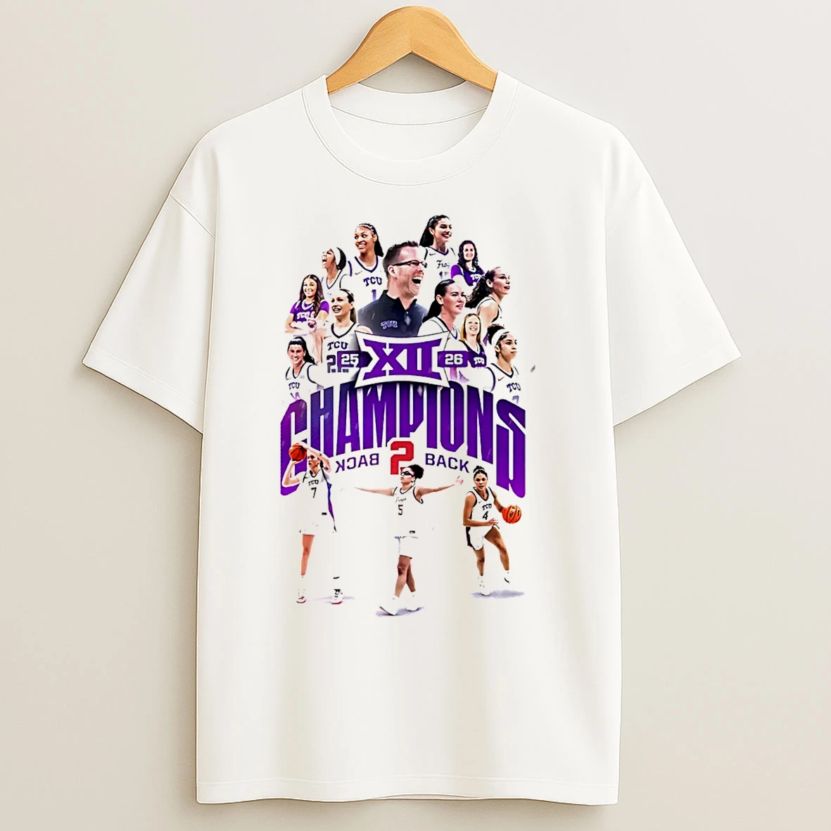 Classic Tcu Horned Frogs Womens Basketball Big 12 Conference Champions 2026 Graphic T Shirts