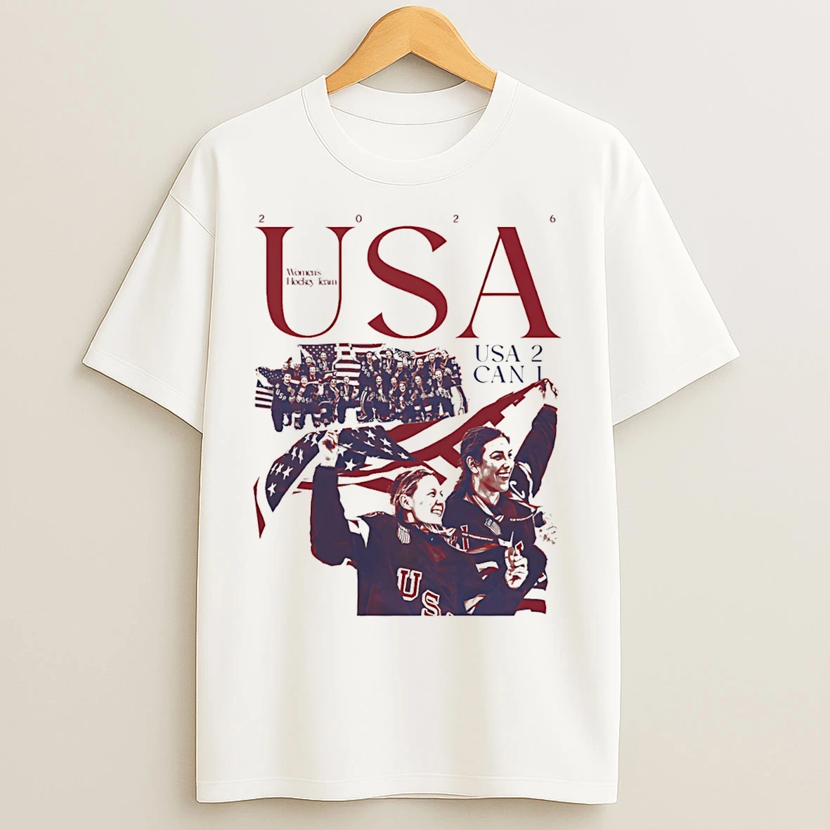 Classic Team Usa Womens Hockey Victory Usa 2 Can 1 T Shirts