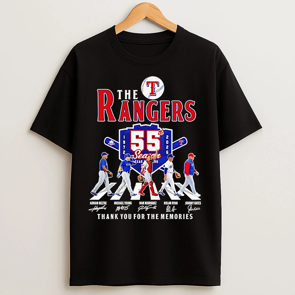 Classic Texas Rangers 55 Season Signature Thank You For The Memories T Shirts