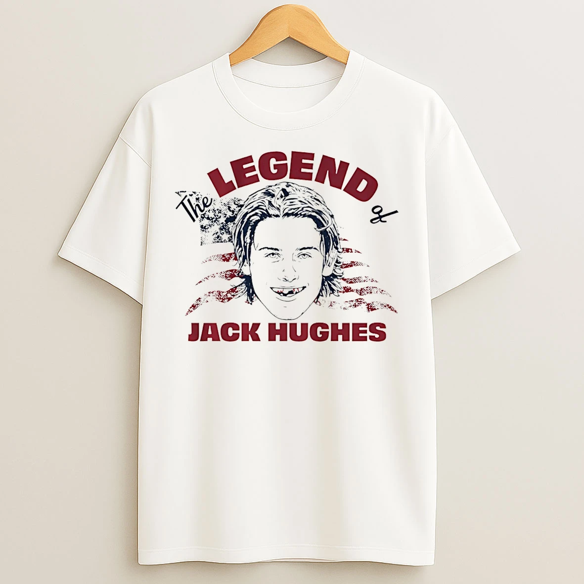 Classic The Legend Of Jack Hughes Usa Hockey T Shirts
