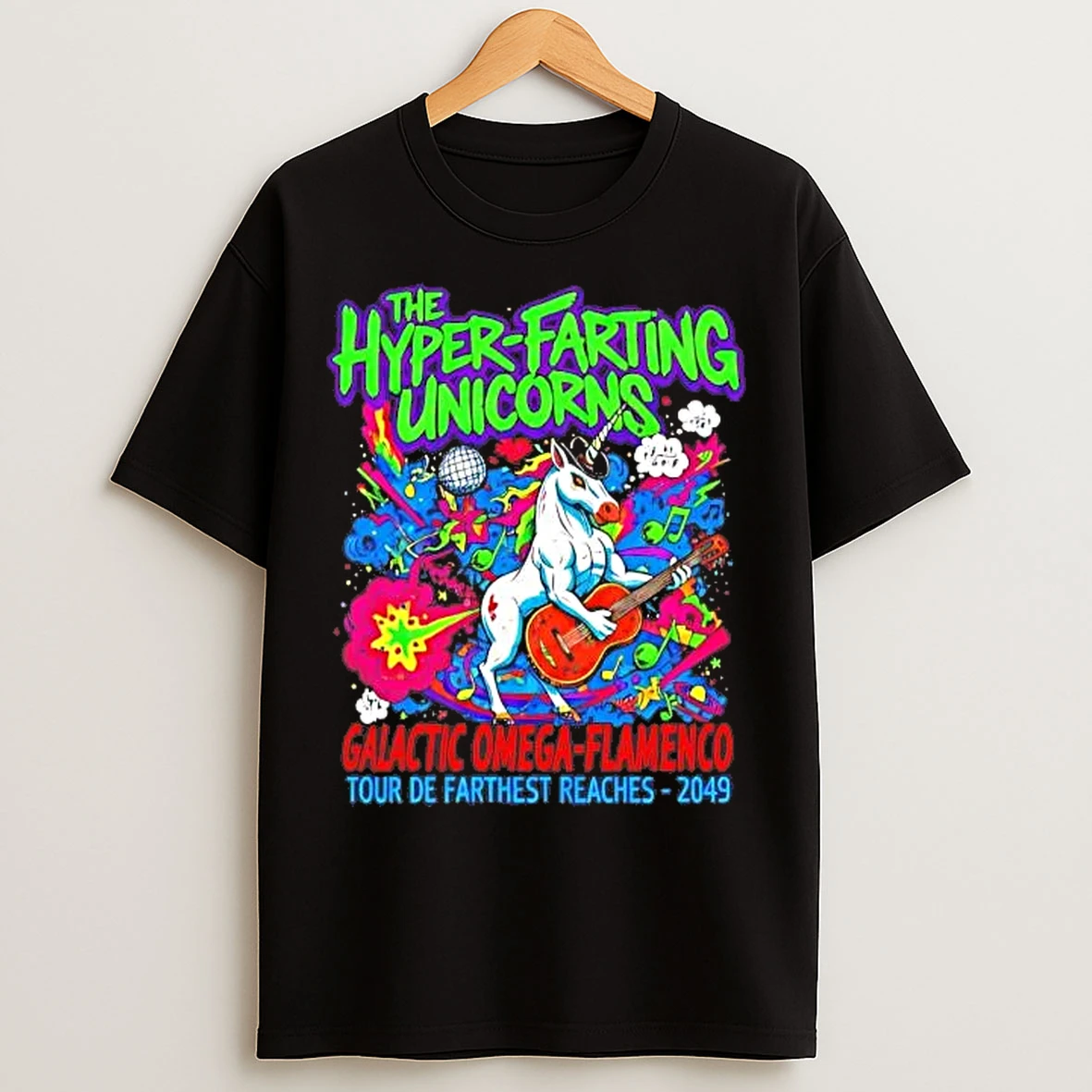 Classic The Hyper Farting Unicorns Galactic Omega Flamenco T Shirts
