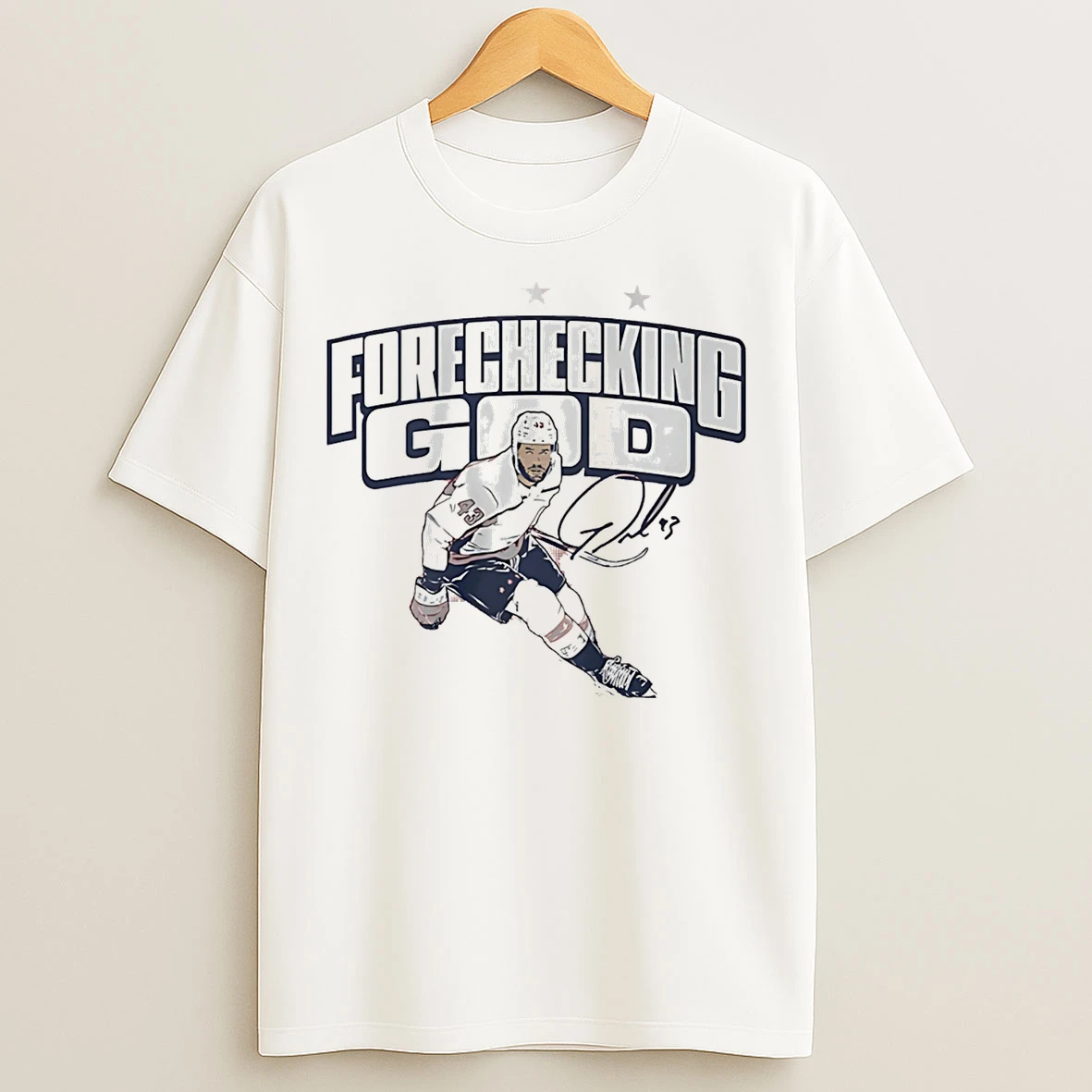 Classic Tom Wilson Forechecking God Signature T Shirts