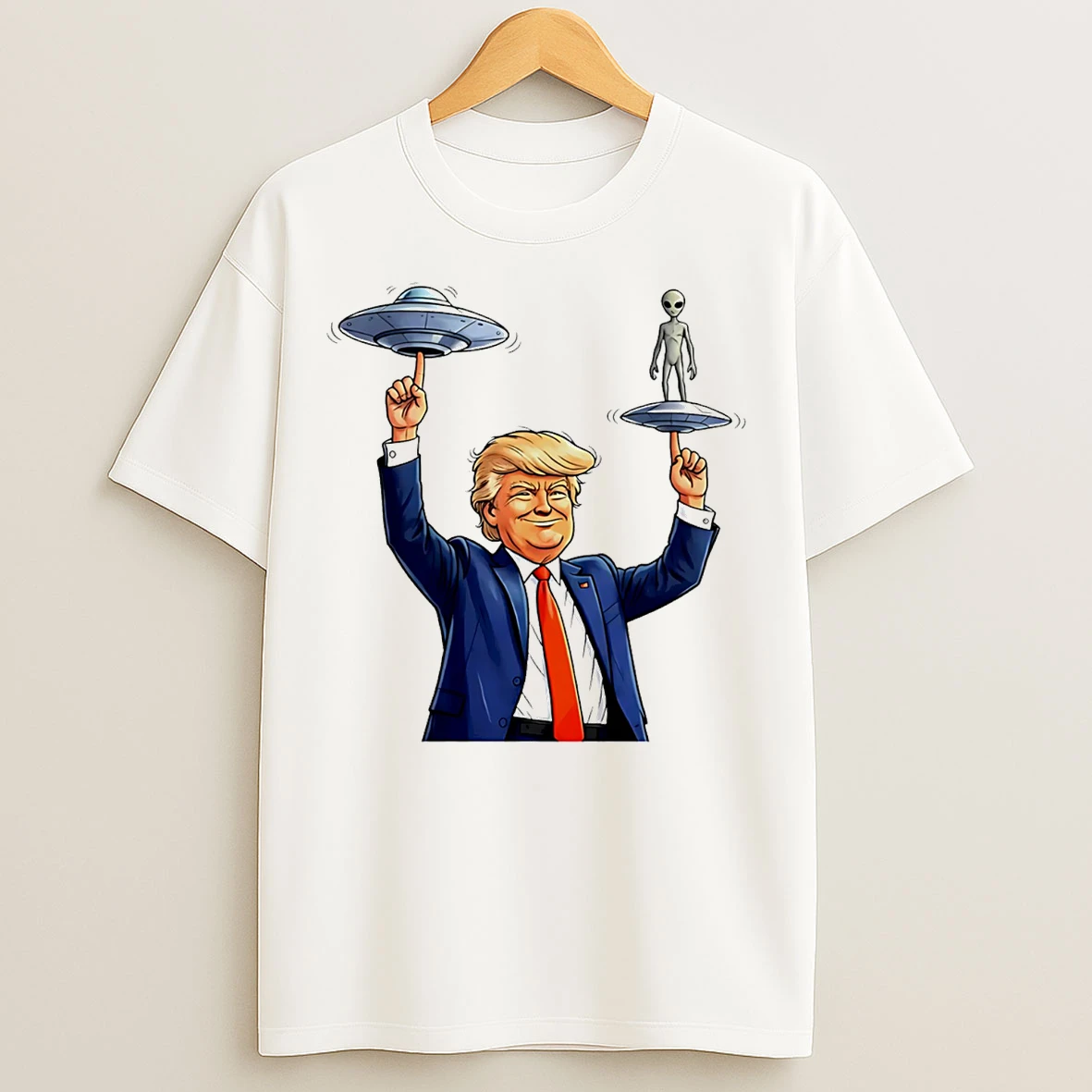 Classic Trump Alien Ufo Balancing T Shirts