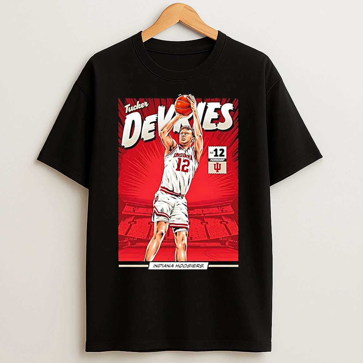Classic Tucker Devries Indiana Hoosiers No 12 Comic T Shirts