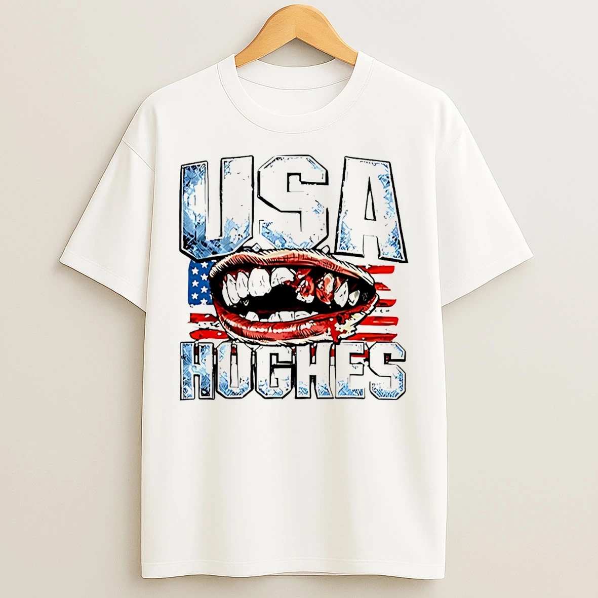 Classic U S A Hughes 2026 Gold Medal Champions Bloody Teeth T Shirts