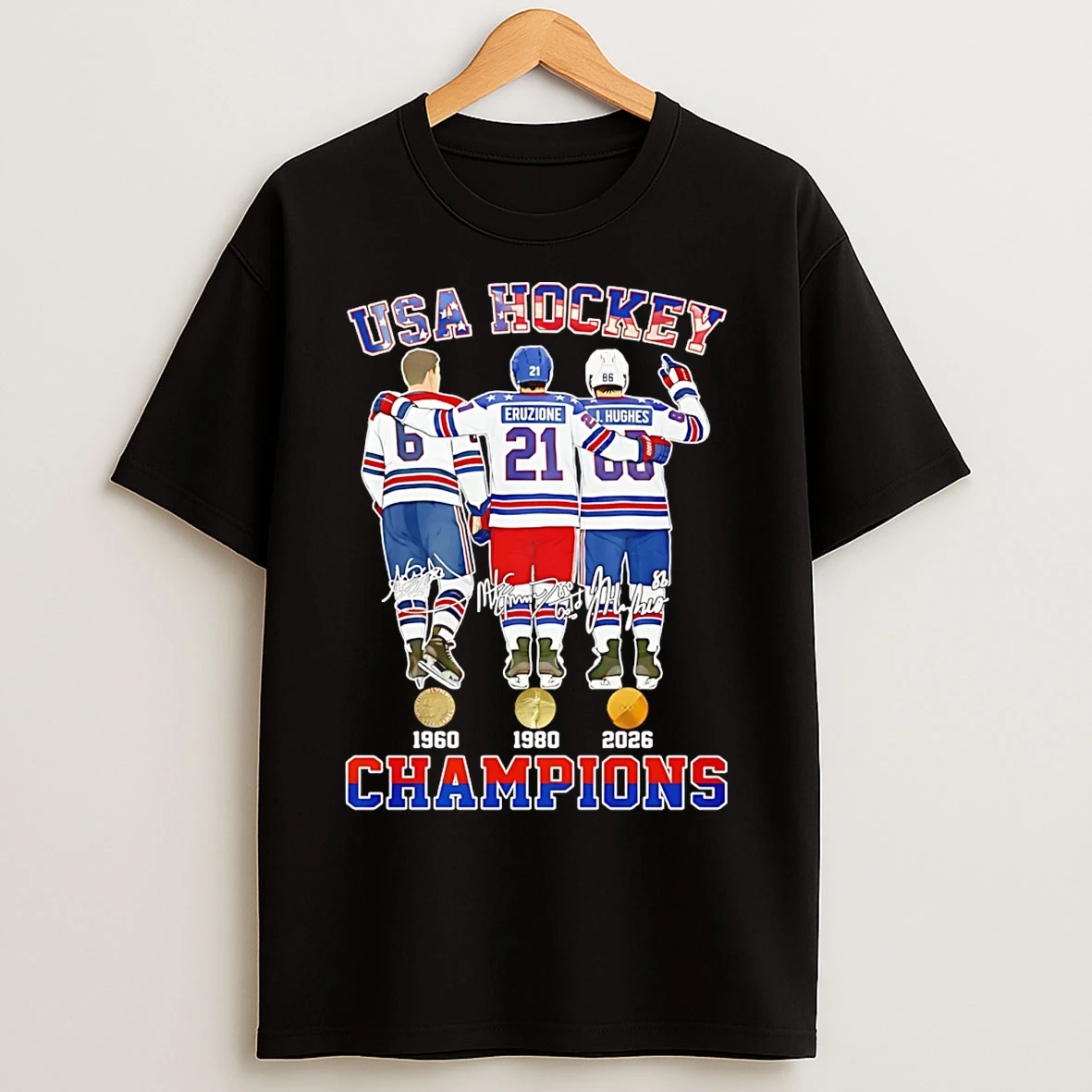 Classic Usa Hockey 1960 2980 2026 Champions T Shirts