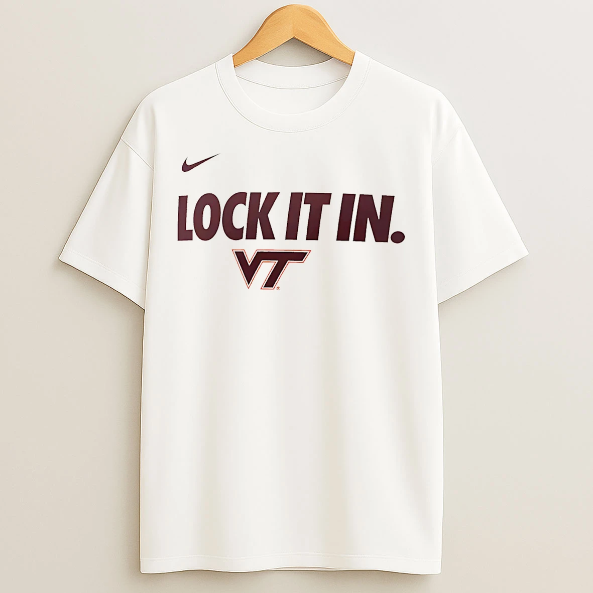 Classic Virginia Tech Hokies Lock It In Logo T Shirts