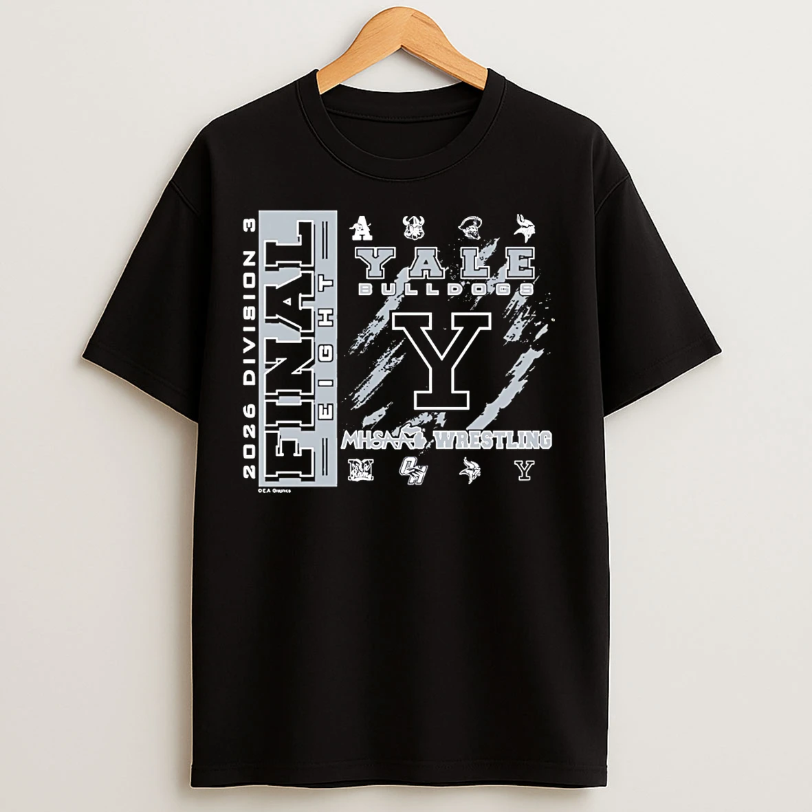 Classic Yale Bulldogs 2026 Mhsaa Team Wrestling Final 8 D3 Logo T Shirts