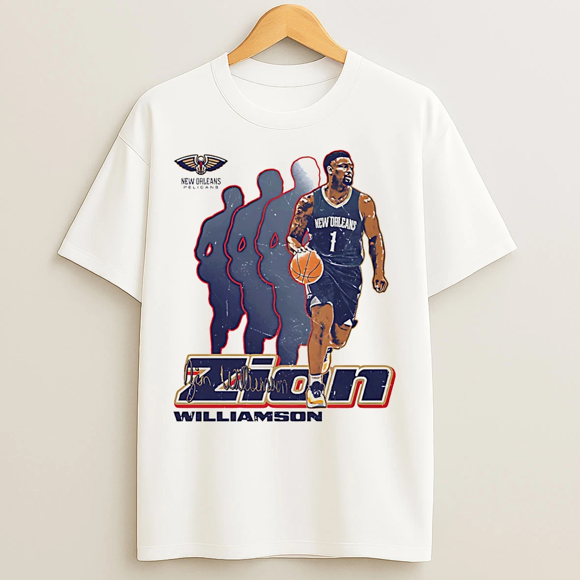 Classic Zion Williamson New Orleans Pelicans Retro Signature T Shirts