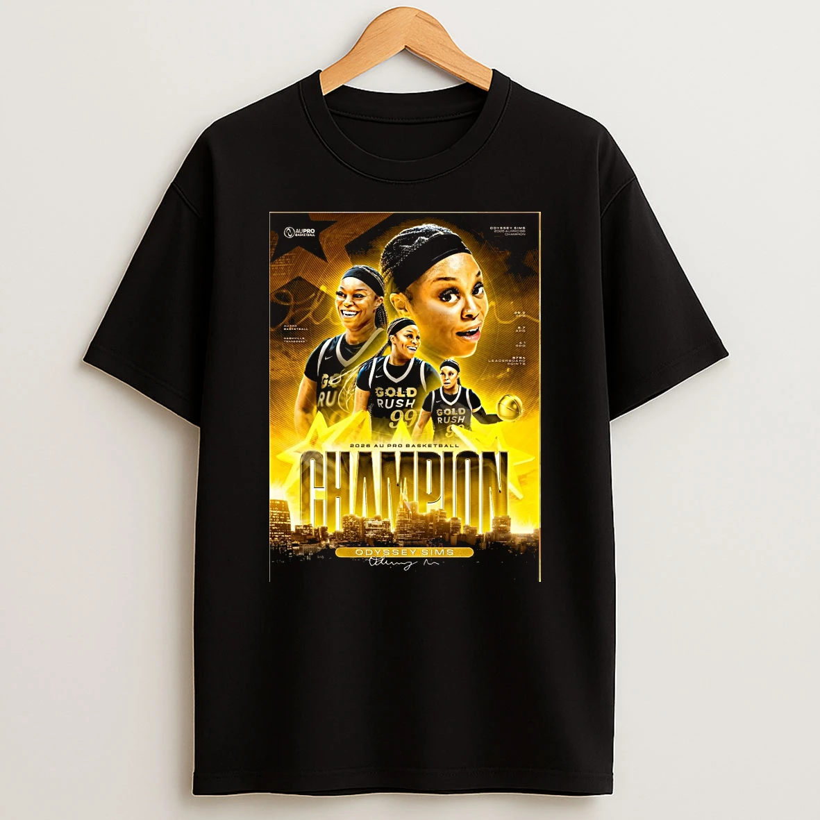 Congratulations Odyssey Sims 2026 Au Pro Basketball Champion Signature Shirts