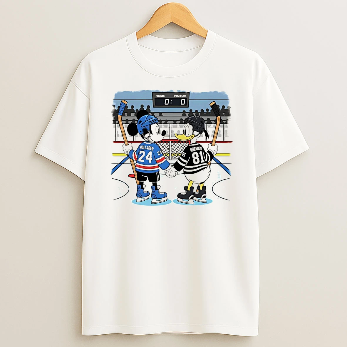 Couple Mickey And Donald Heated Rivalry Hockey Romance Cartoon Shirts
