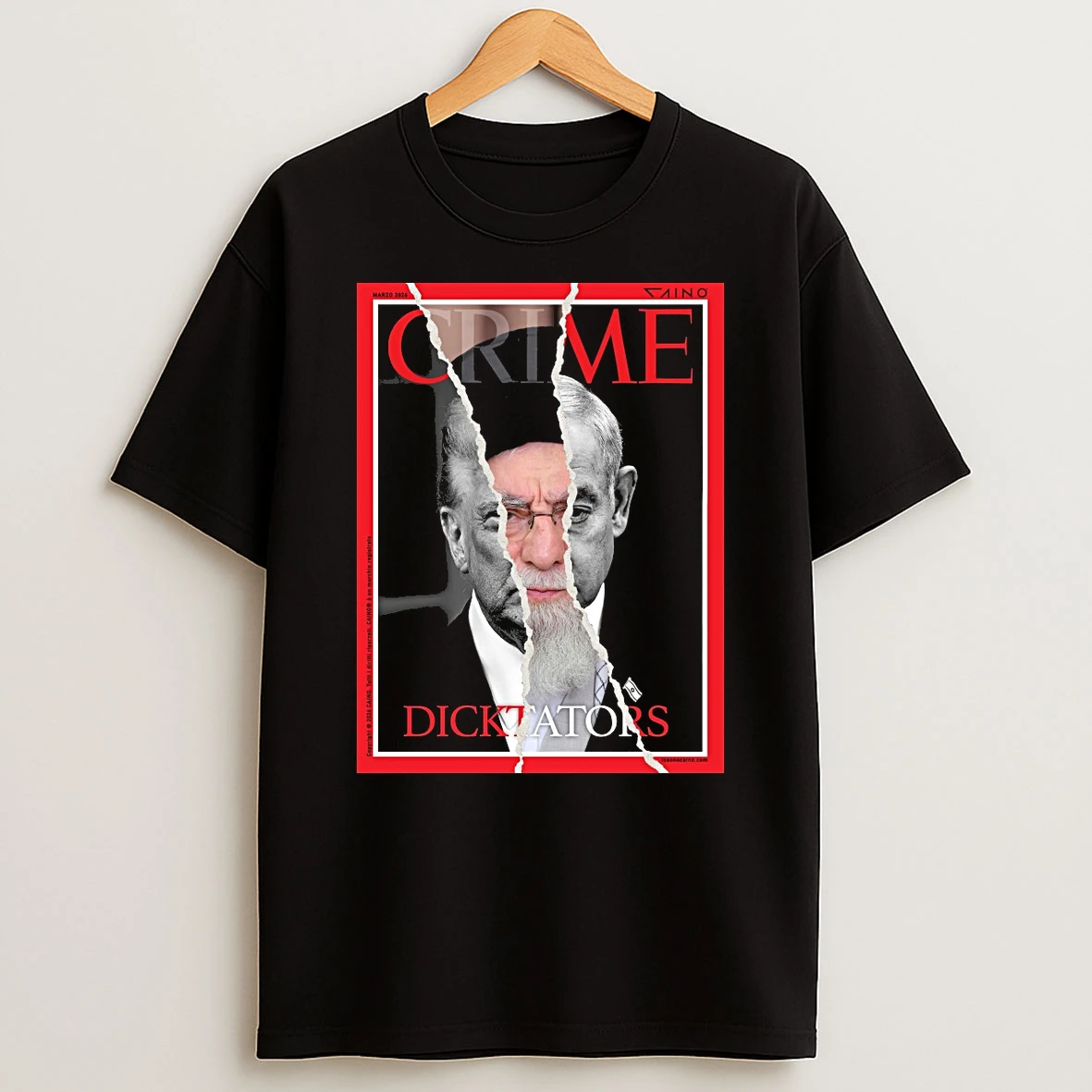 Crime Magazine Dictators March 2024 Khamenei And Trump Shirts