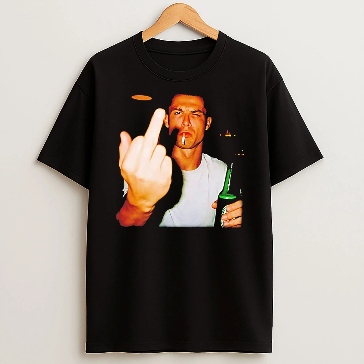 Cristiano Ronaldo After Hours Middle Finger Smoking And Drinking Shirts