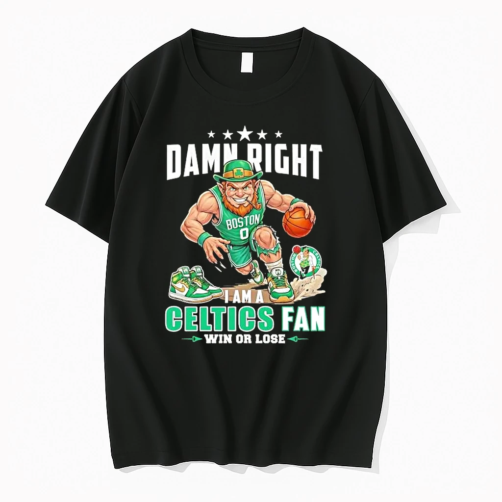 Damn Right I Am A Boston Celtics Basketball Mascot Fan Win Or Lose Shirts