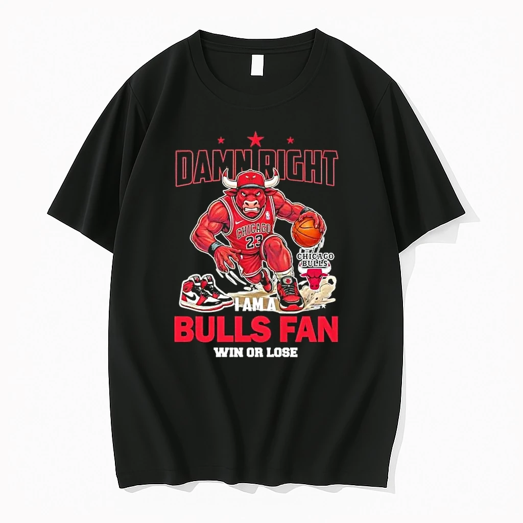 Damn Right I Am A Chicago Bulls Mascot Fan Win Or Lose Shirts
