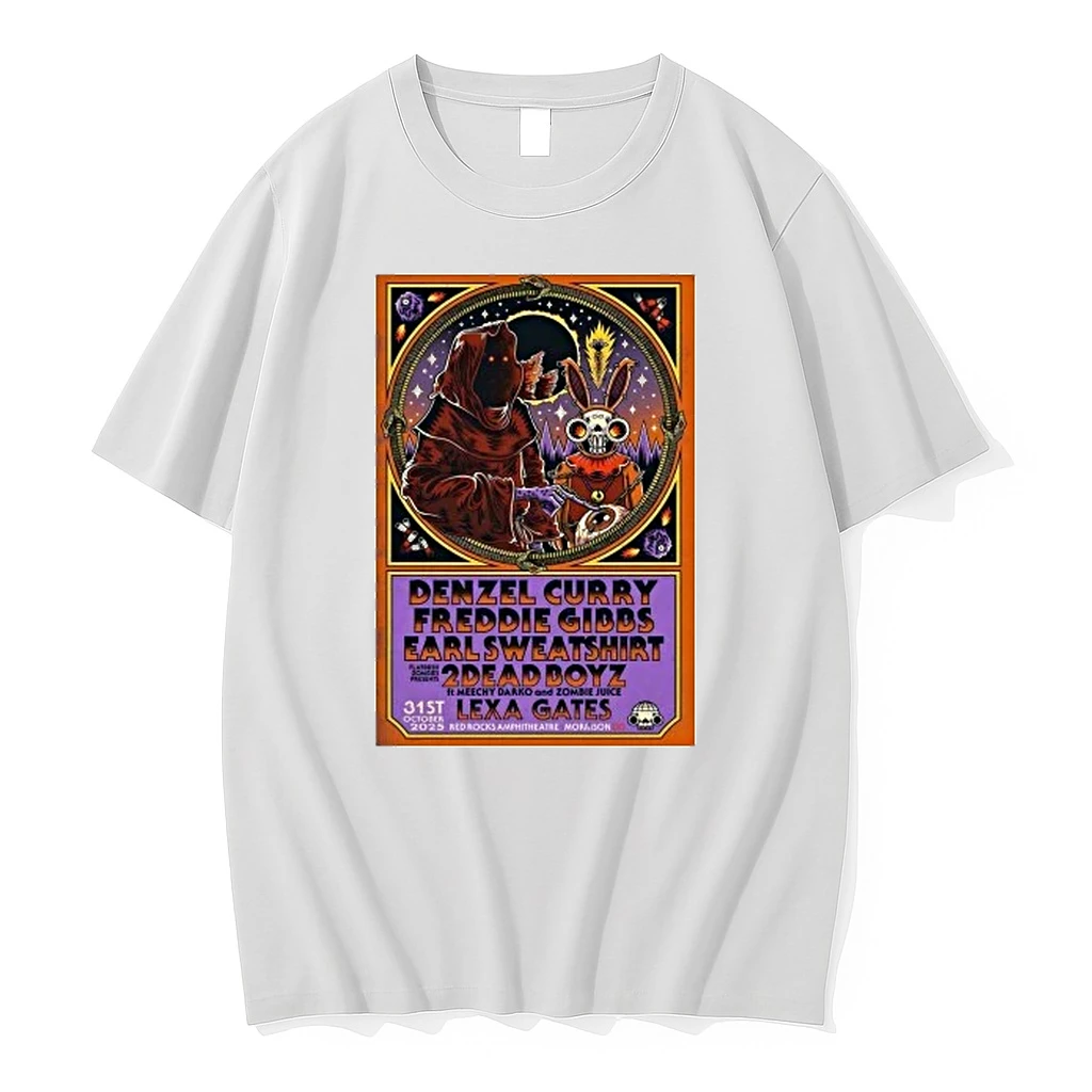 Denzel Curry And Freddie Gibbs With Earl 10 31 2025 Red Rocks Amphitheatre Shirts