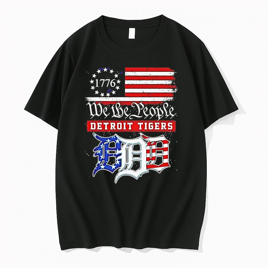 Detroit Tigers 1776 We The People American Flag Tee Shirts