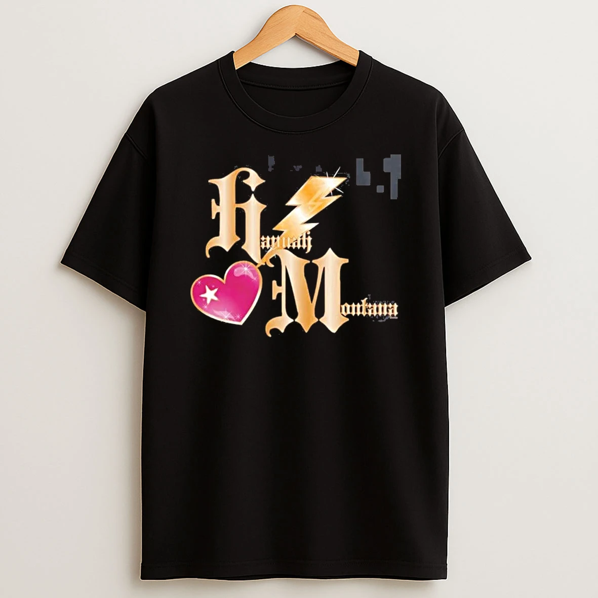 Disney Hannah Montana 20th Anniversary Thunderbolt Heart Initials Logo Shirts