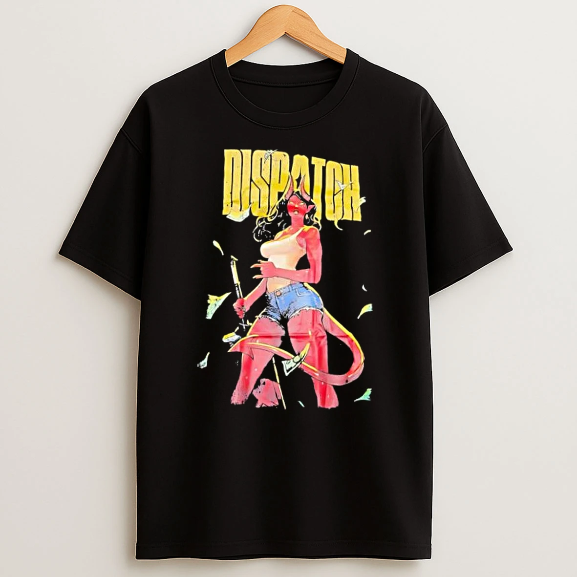 Dispatch Red Demon Girl With Horns And Money Shirts