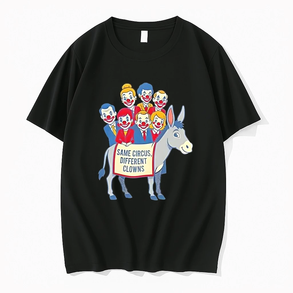 Donkey Same Circus Different Clowns Cartoon Shirts
