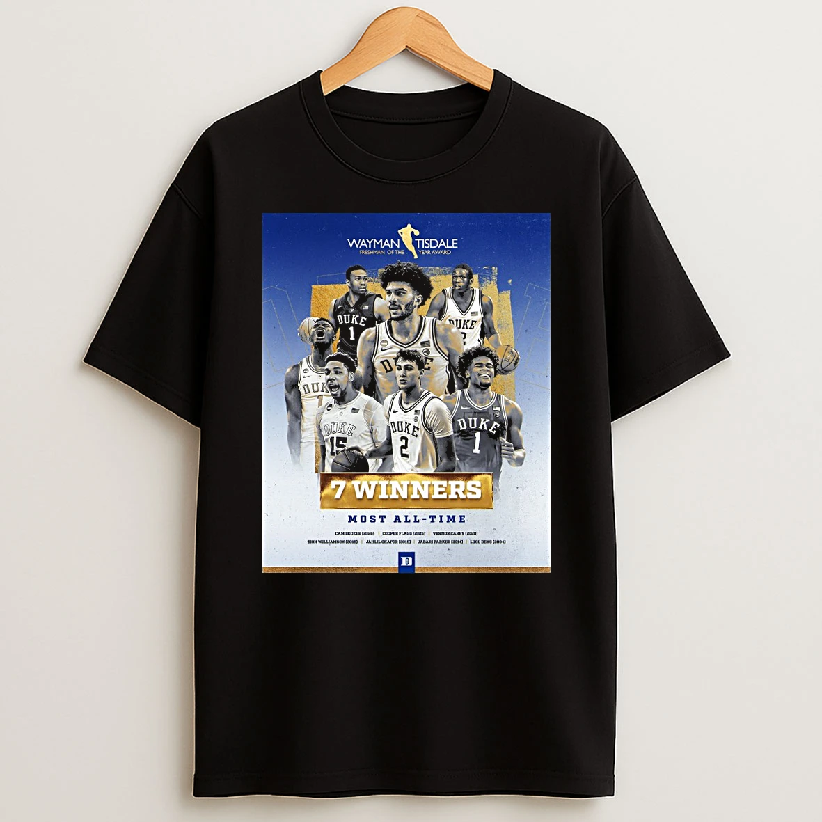 Duke Mens Basketball 2026 Wayman Tisdale Freshman Of The Year Award 7 Winners Most All Time Shirts