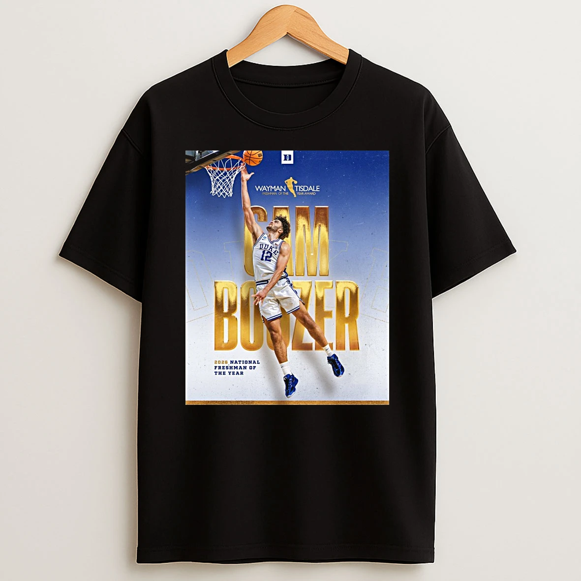Duke Mens Basketball 2026 Wayman Tisdale National Freshman Of The Year Cam Boozer Shirts