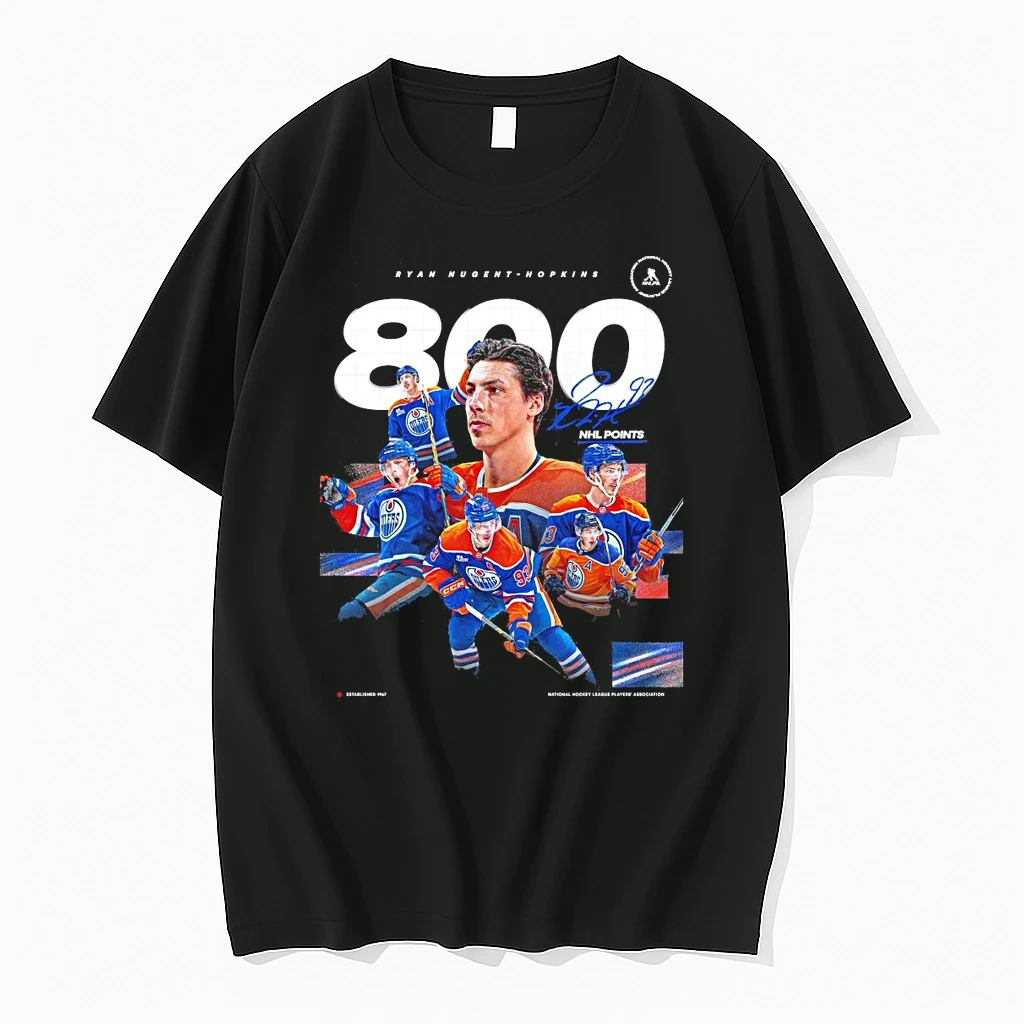 Edmonton Oilers Player Ryan Nugent Hopkins Reaching 800 Career Nhl Points Signature Shirts