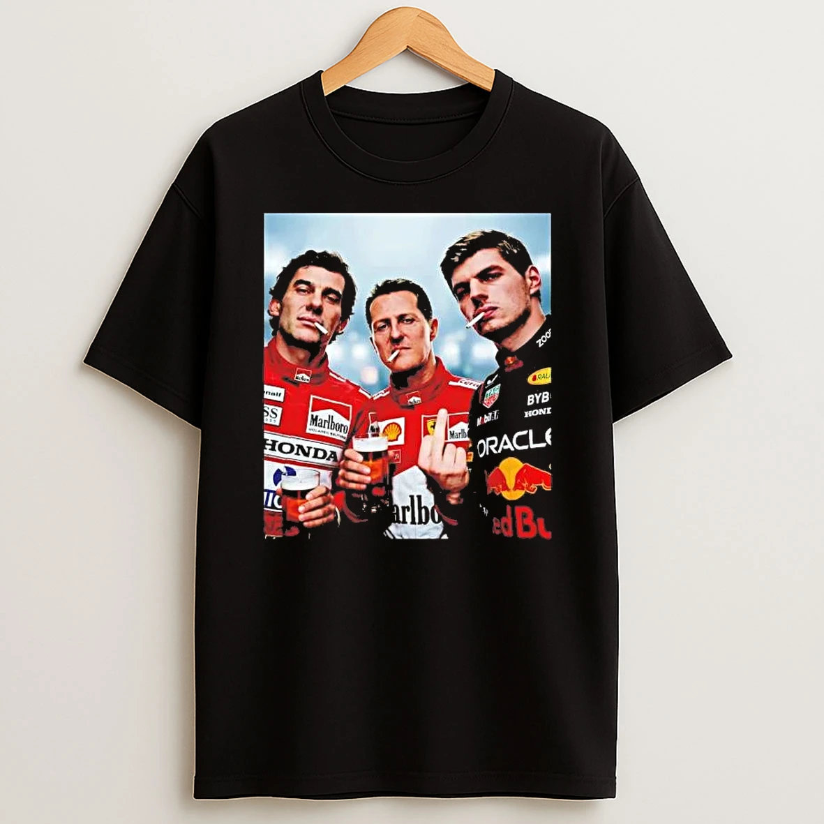 F1 Three Kings Smoking Middle Finger Tee Shirts
