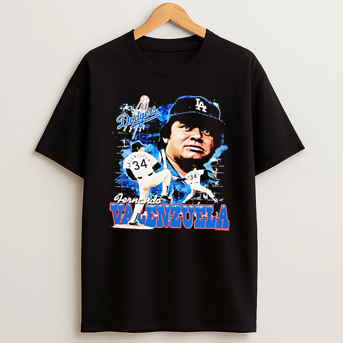 Fernando Valenzuela Los Angeles Dodgers Black Legendary Collage Shirts