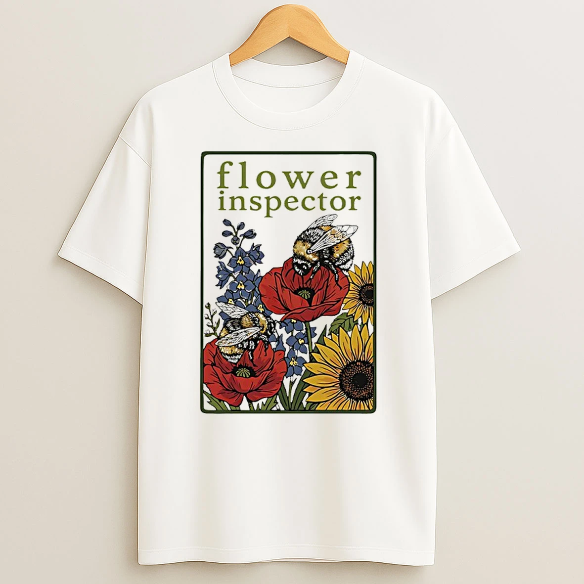 Flower Inspector Bee Art Shirts