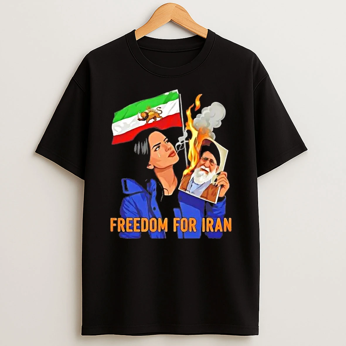 Freedom For Iran Protest Lion And Sun Tee Shirts