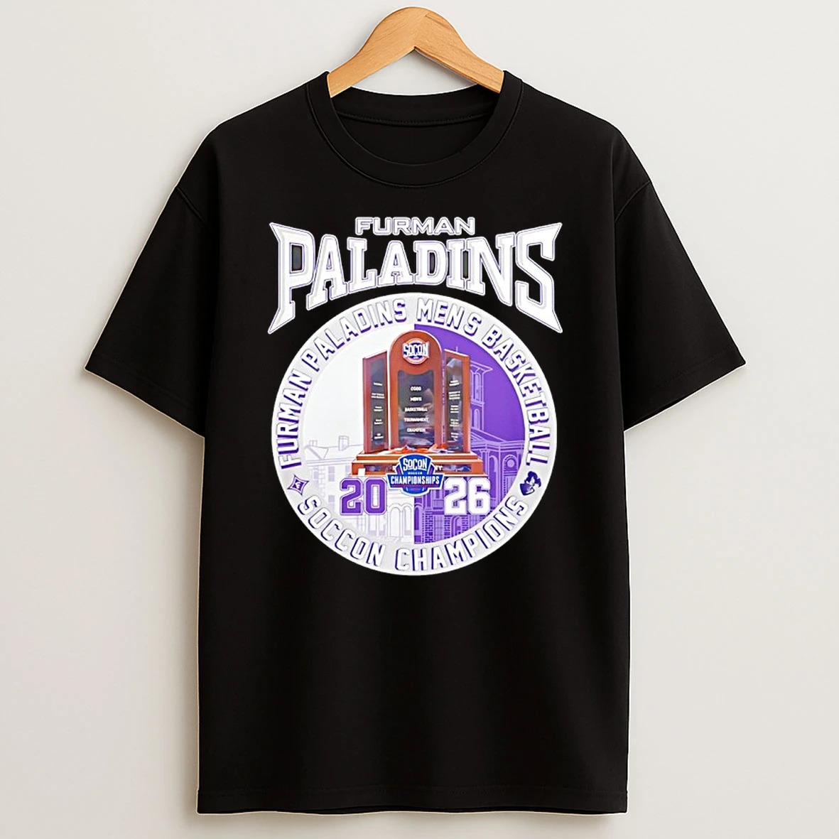 Furman Paladins Mens Basketball 2026 Soccon Champion Logo Shirts