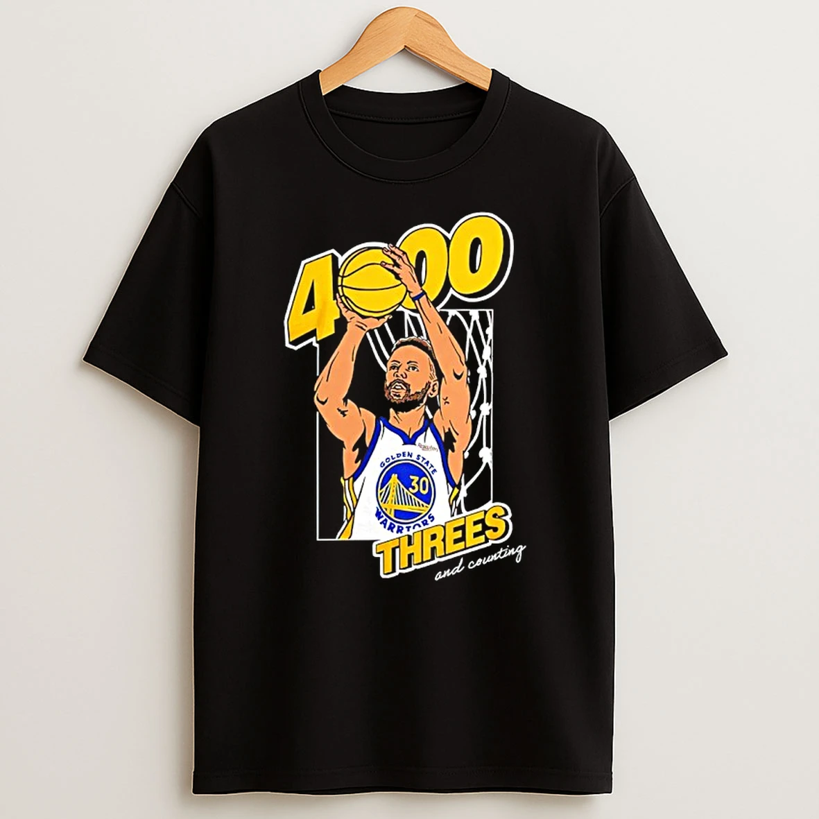 Golden State Warriors Steph Curry 4000 Threes Pointers And Counting Shirts