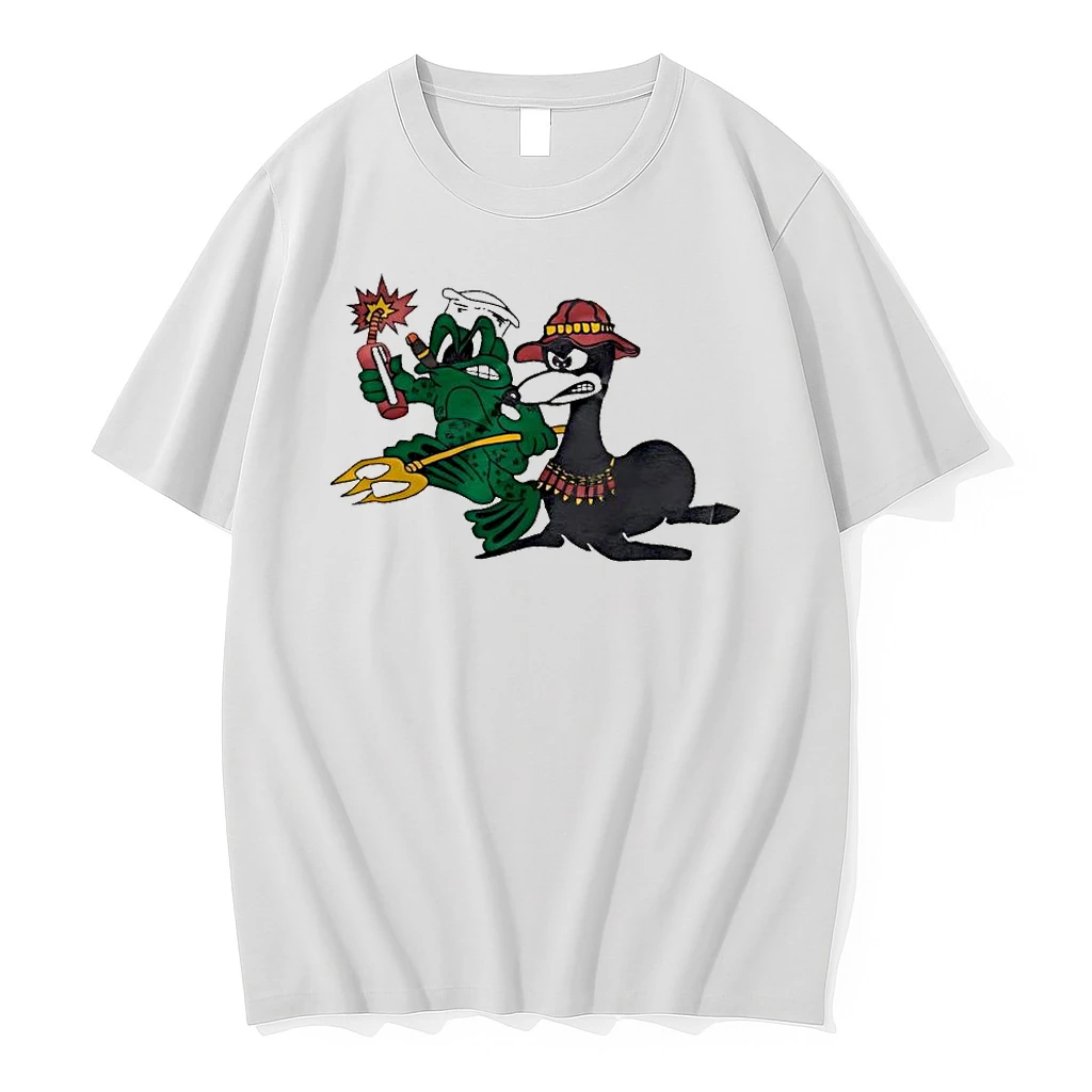Green Frog And Black Seal Shirts