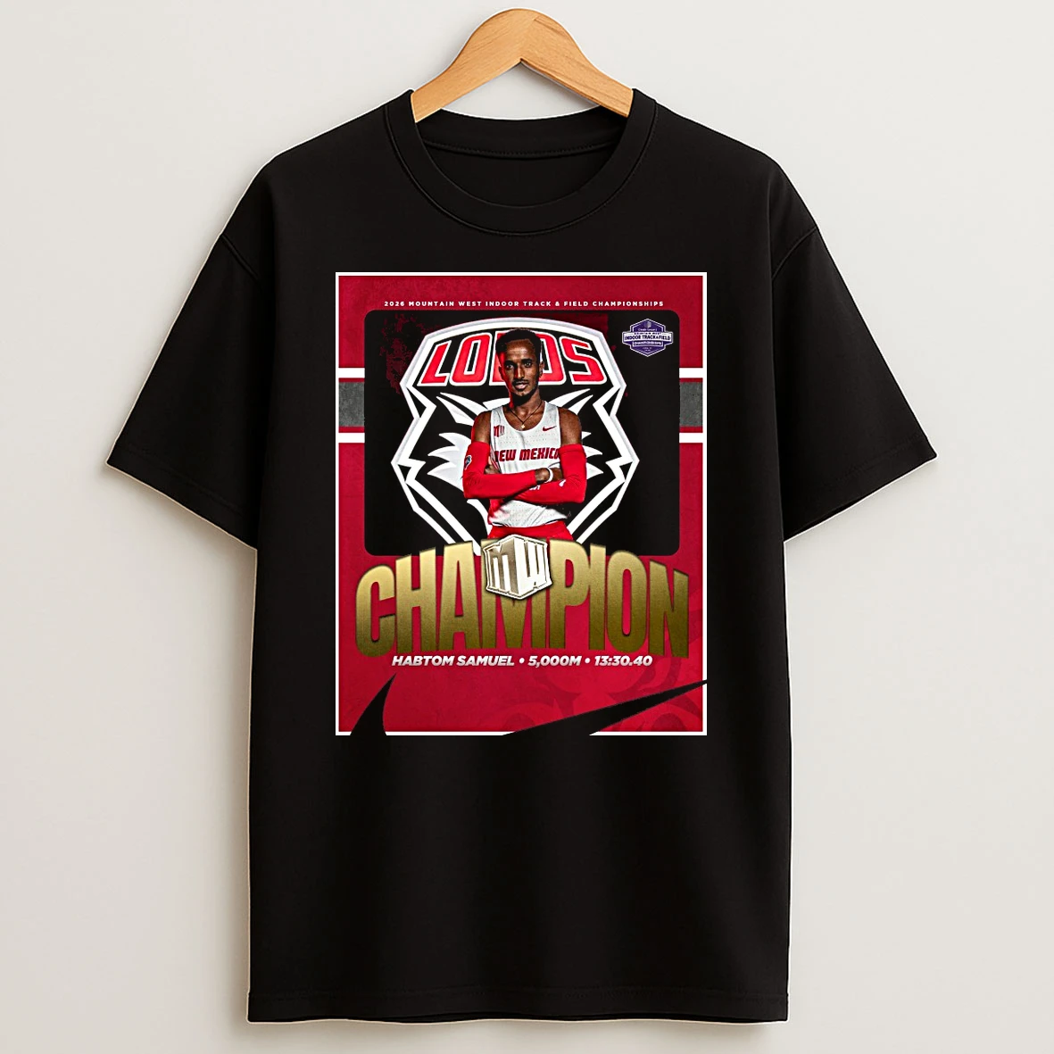 Habtom Samuel 5000m Title 2026 Mountain West Indoor Track Field Championships Shirts