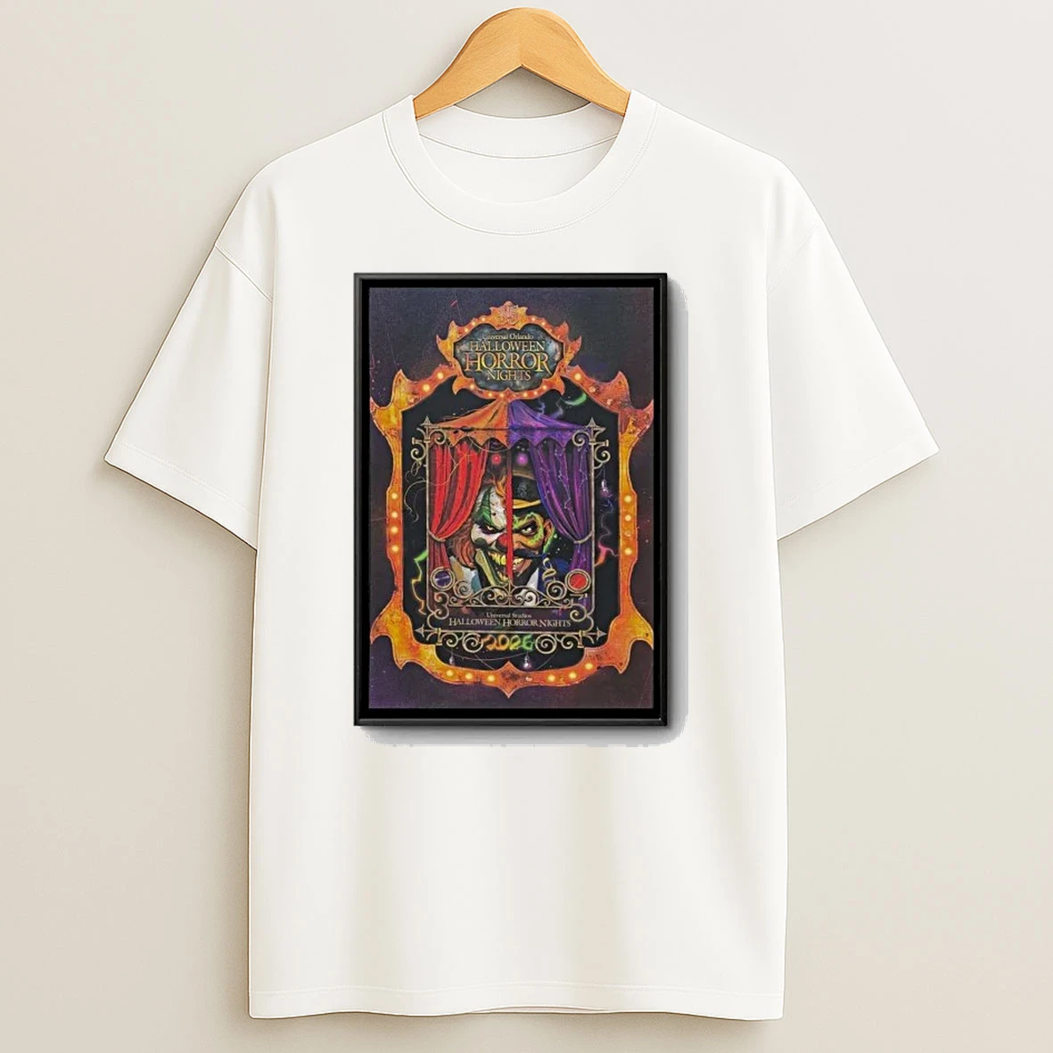 Halloween Horror Nights 2026 Jack The Clown And Dr Oddfellow Shirts