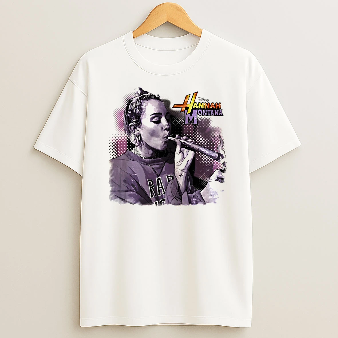 Hannah Montana Smoking Disney Channel High Photo Vintage Shirts