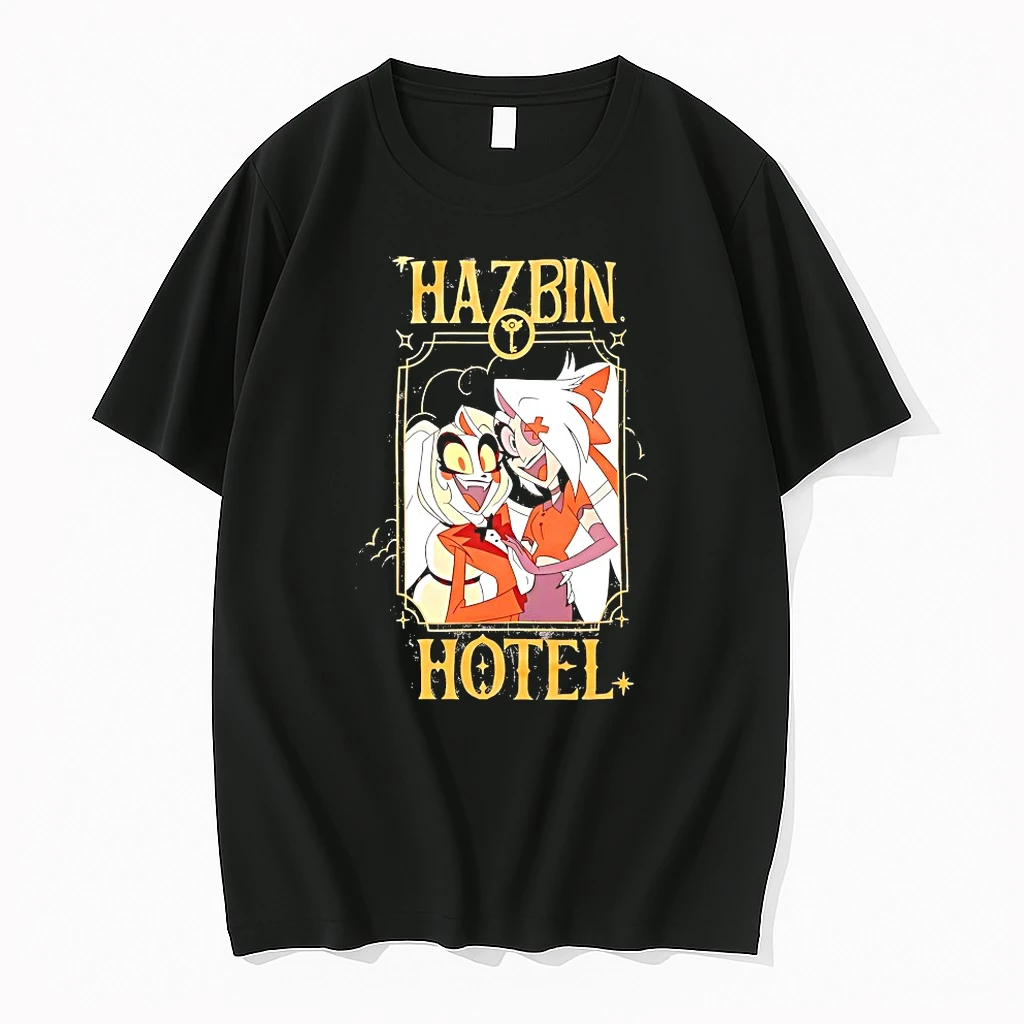 Hazbin Hotel Chaggie Gold Frame Dark Shirts