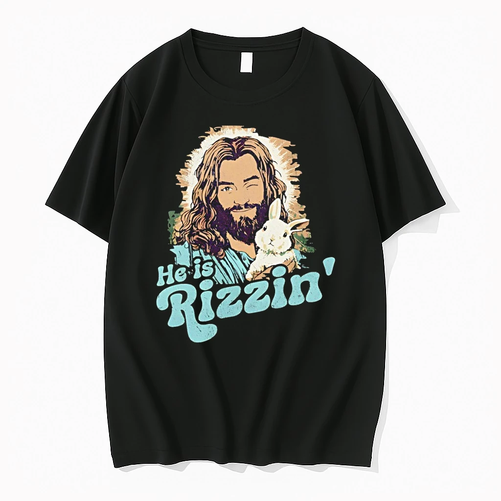 He Is Rizzin Easter Funny Christian Humor Shirts