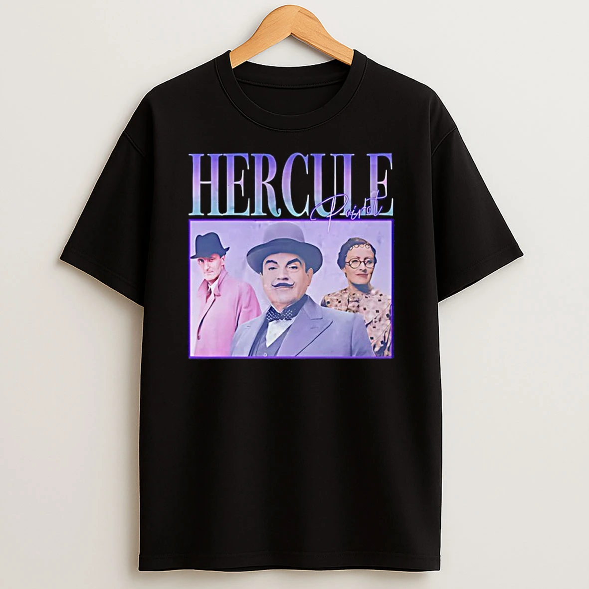 Hercule Poirot Collage Vintage Shirts